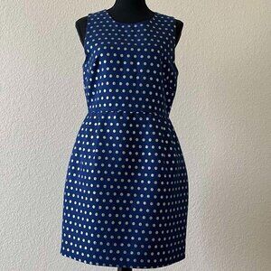 J. Crew Blue Polka Dot Midi Dress